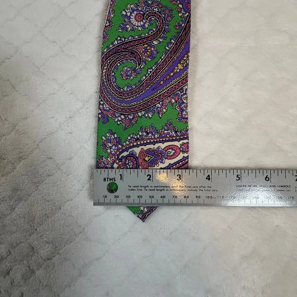 Polo by Ralph Lauren 100% Silk Tie Paisley Multicolor Made In Italy 59”x3.25”